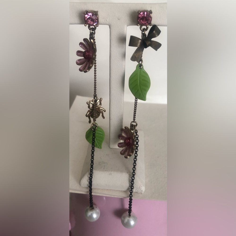 Betsey Johnson Flower/Bug earrings